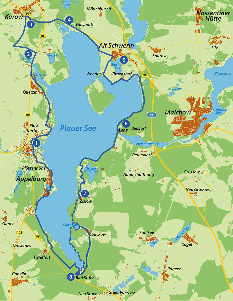 Radtour um den Plauer See - Mecklenburgische Seenplatte